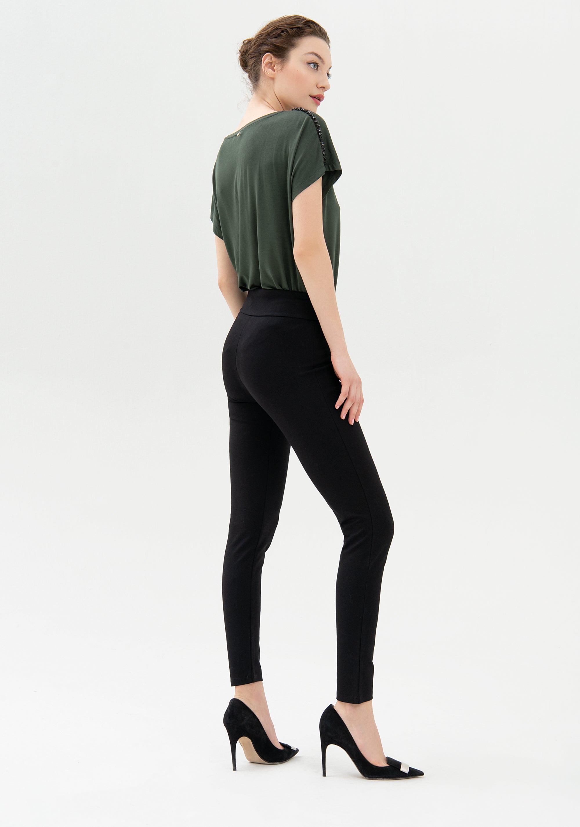 Leggings skinny con vita alta