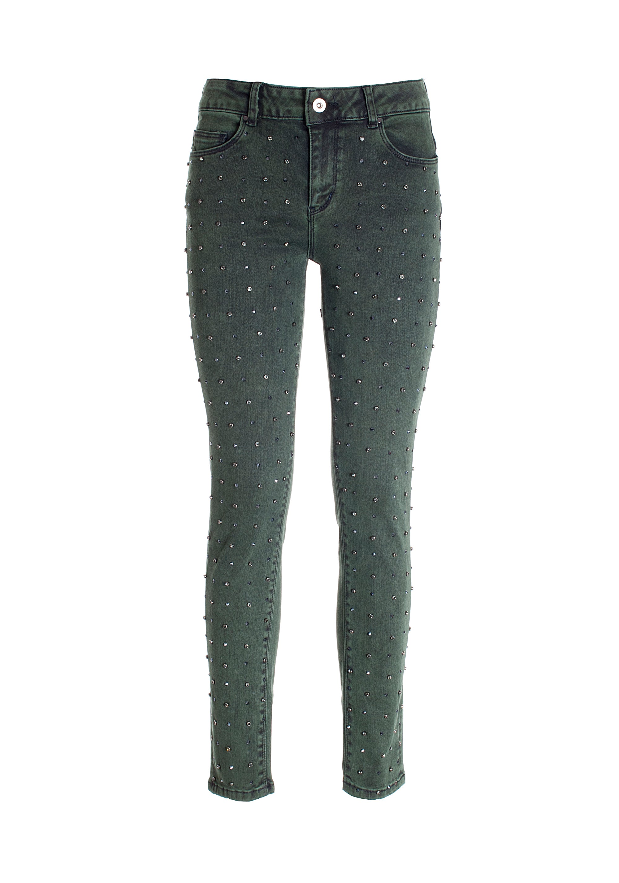 Jeans skinny effetto push up in denim color con lavaggio stone