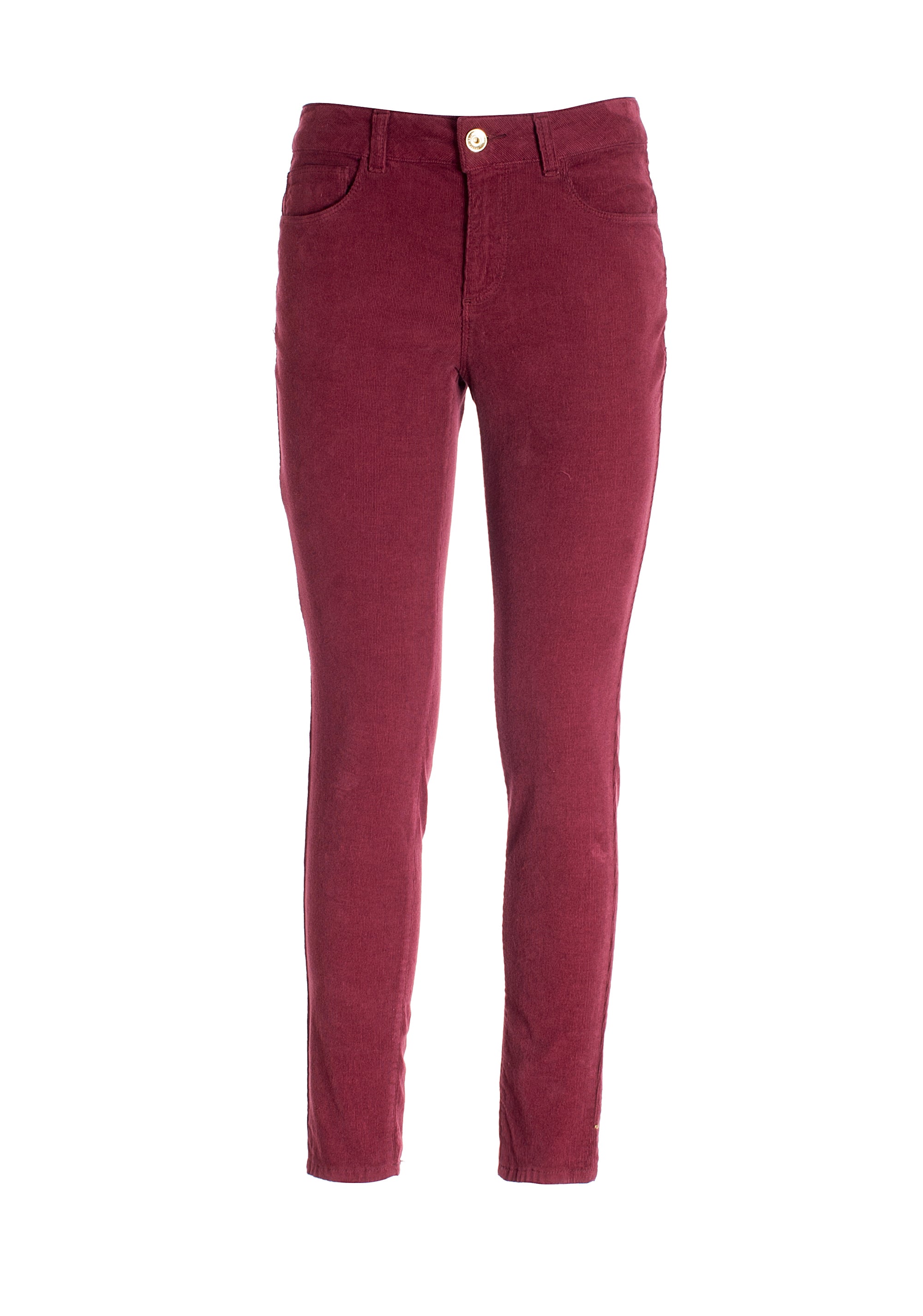 Pantalone skinny effetto push up in velluto mille righe