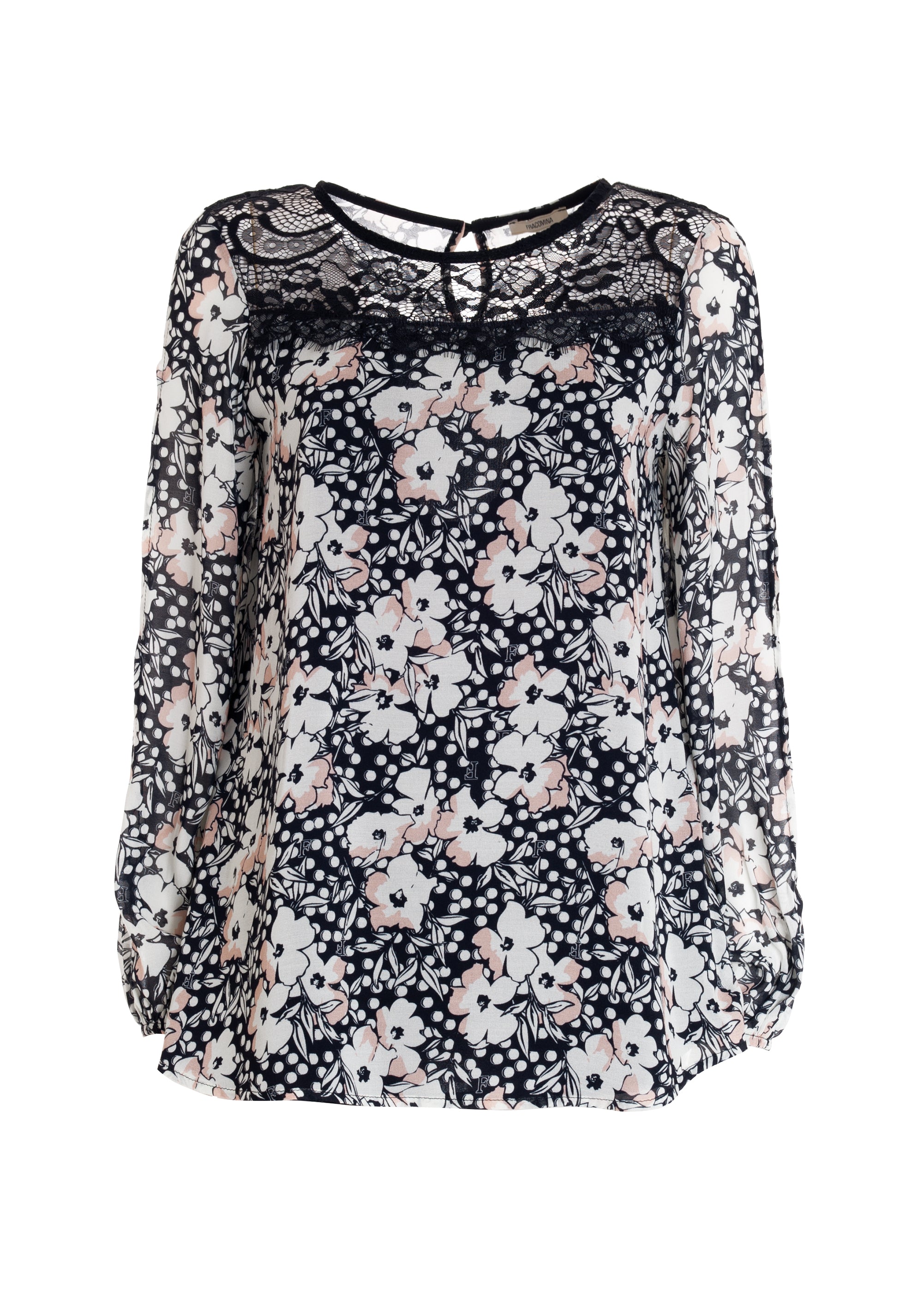 Blusa svasata in fantasia floreale