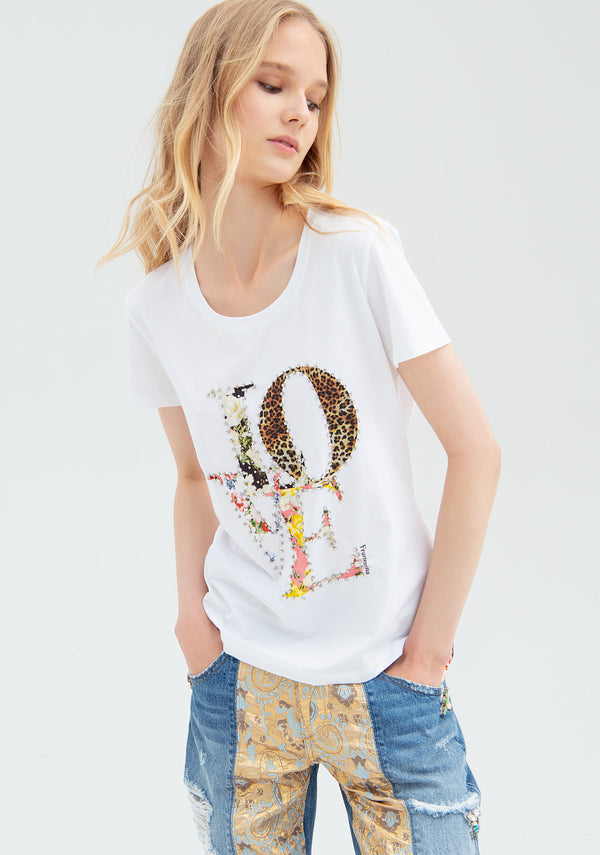 T-shirt regular in jersey con stampa