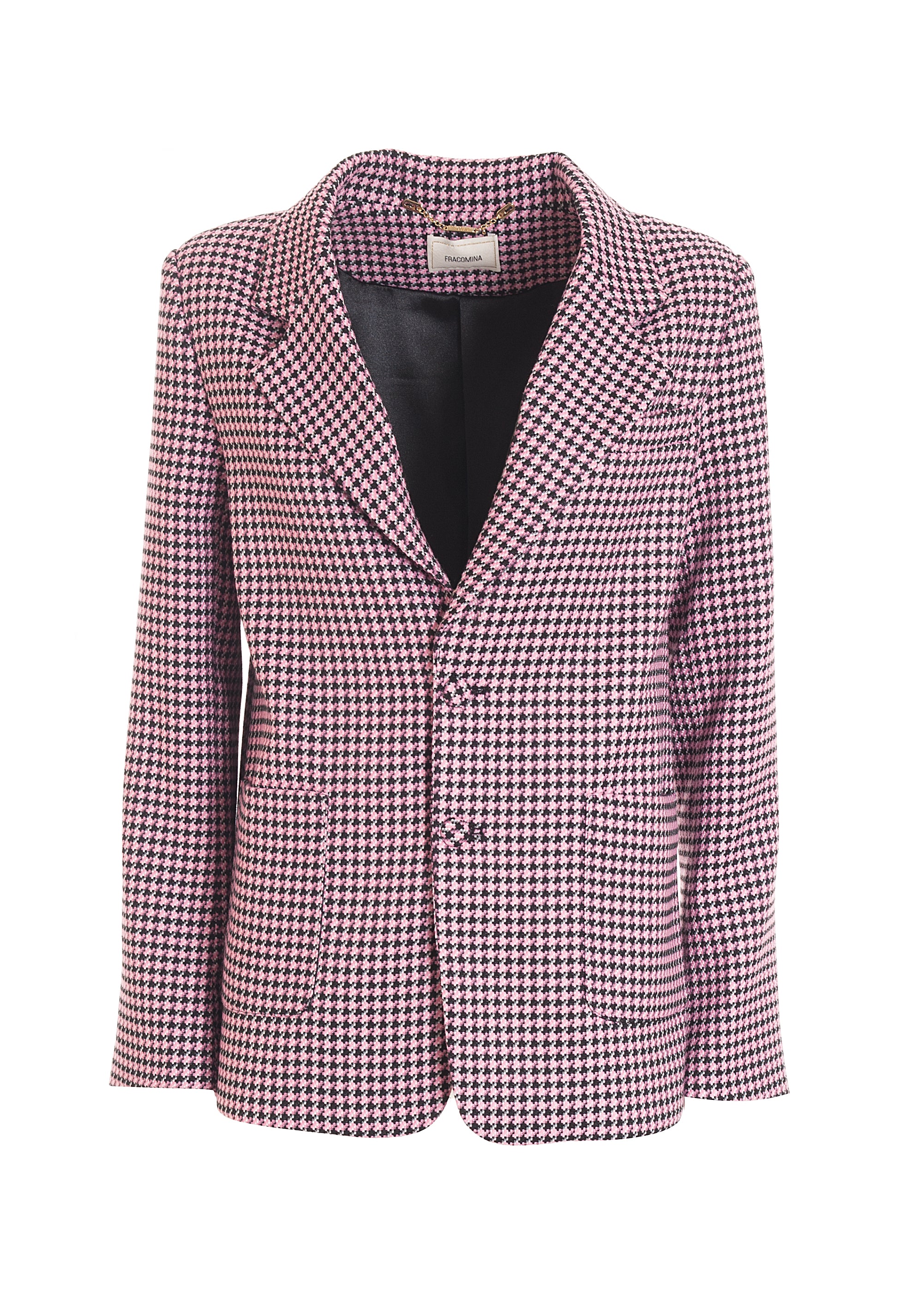 Blazer over lungo mono petto in pied de poule-FRACOMINA-FR22WJ3003W57201-665-FA-XS