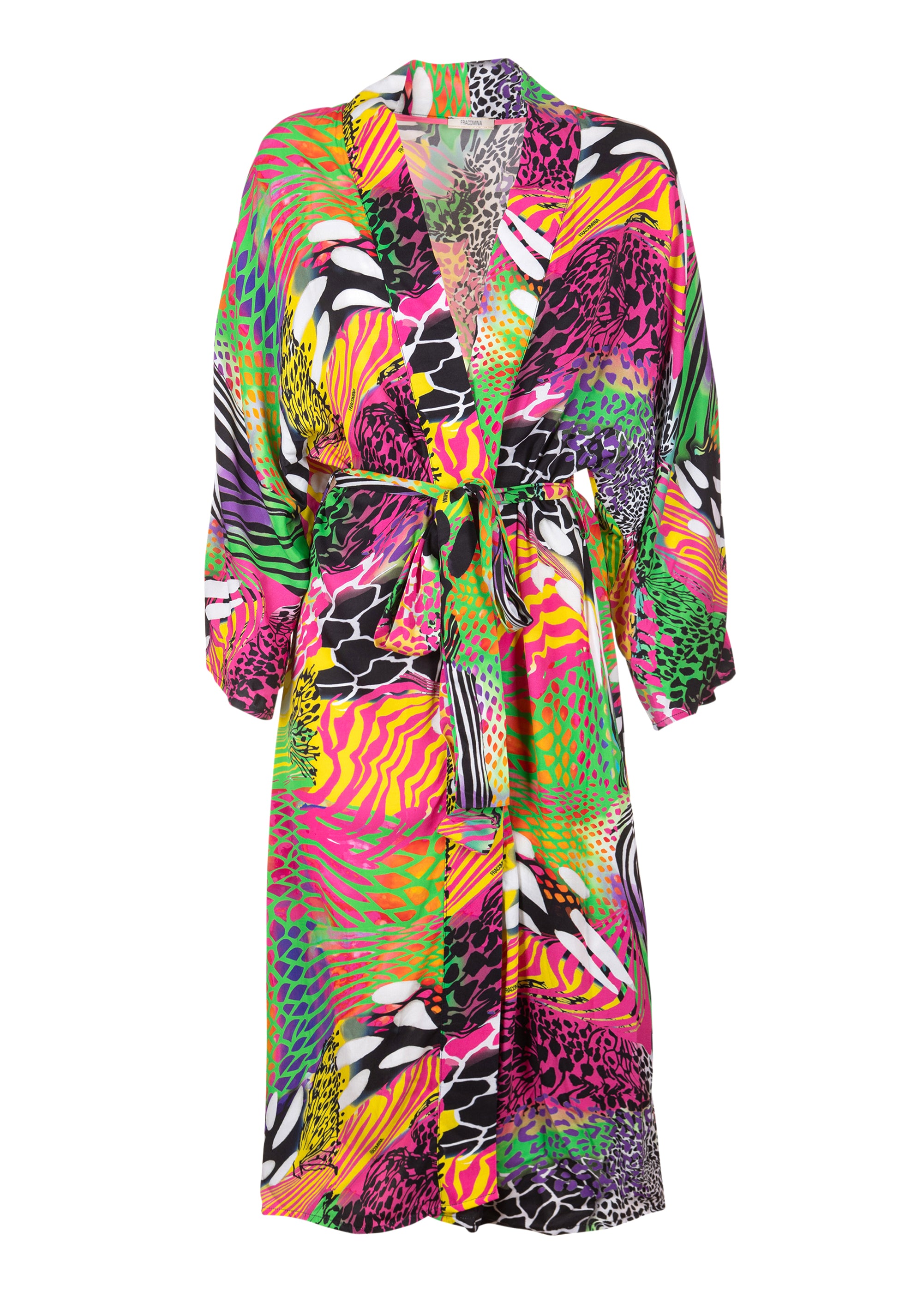 Kimono regular lungo in fantasia animalier