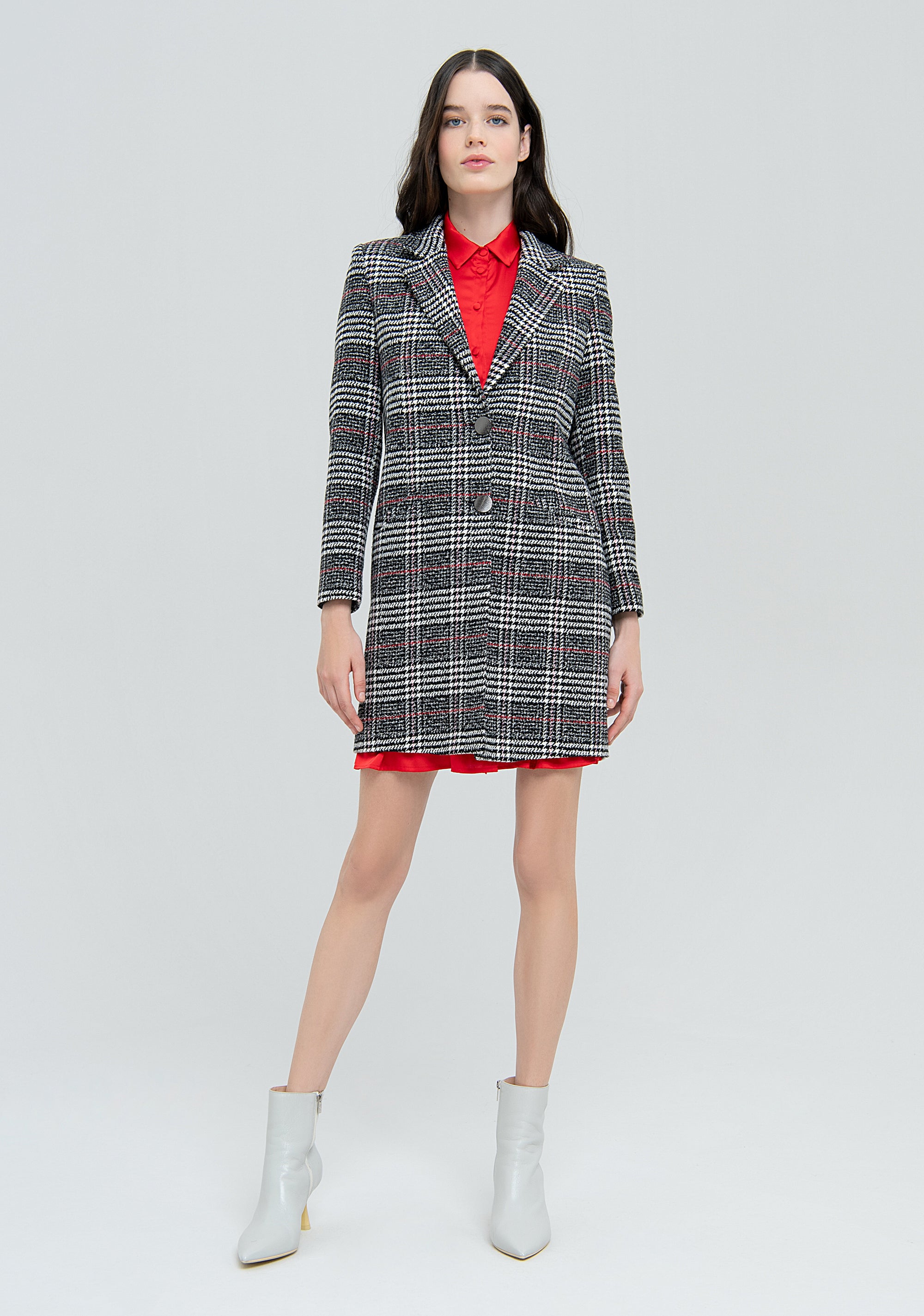 Cappotto regular in tartan-FRACOMINA-FS22WC1004W58501-L68-FA-XS