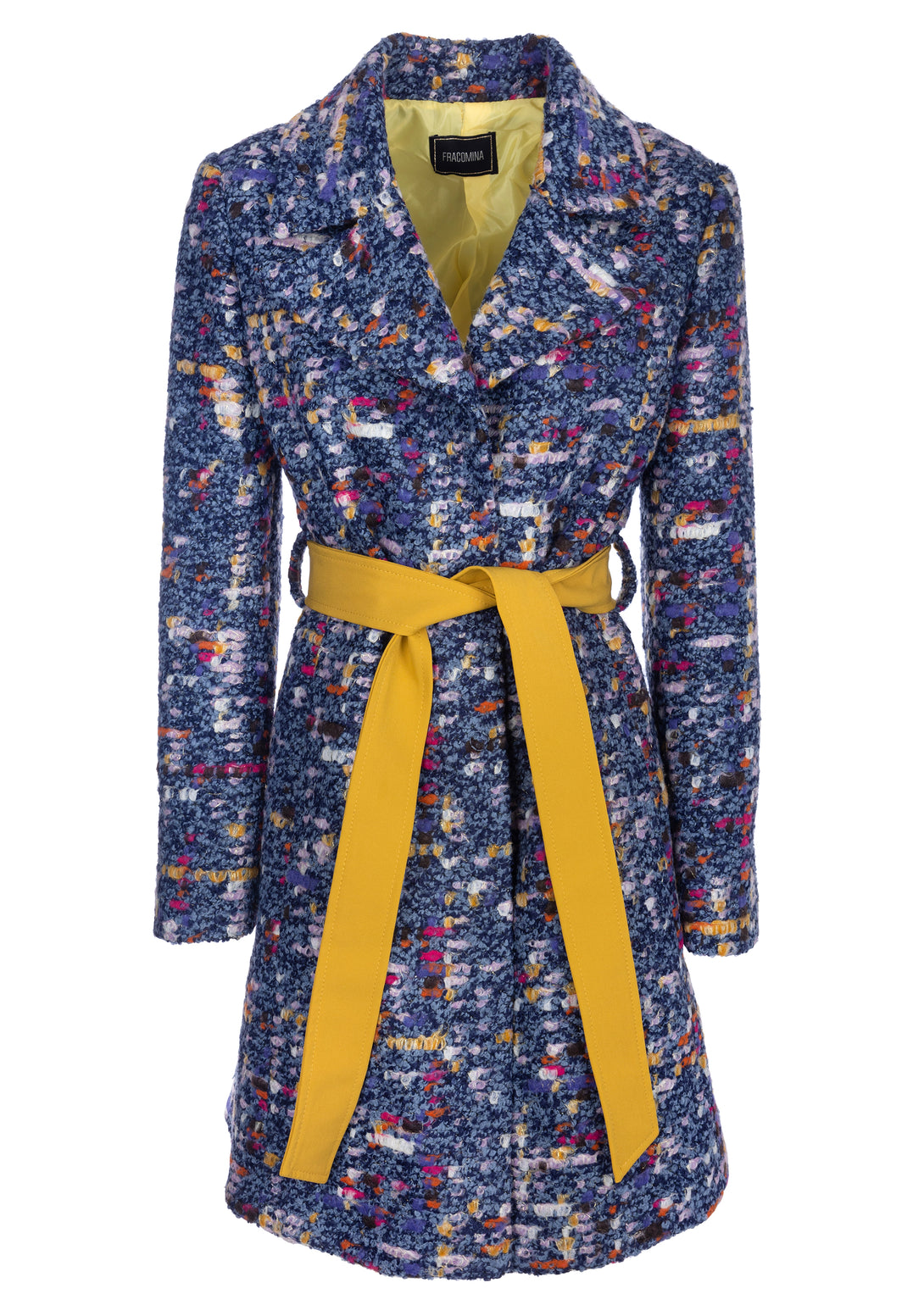 Cappotto regular in tweed con cintura-FRACOMINA-FS22WC1009W578F7-233-FA-XS
