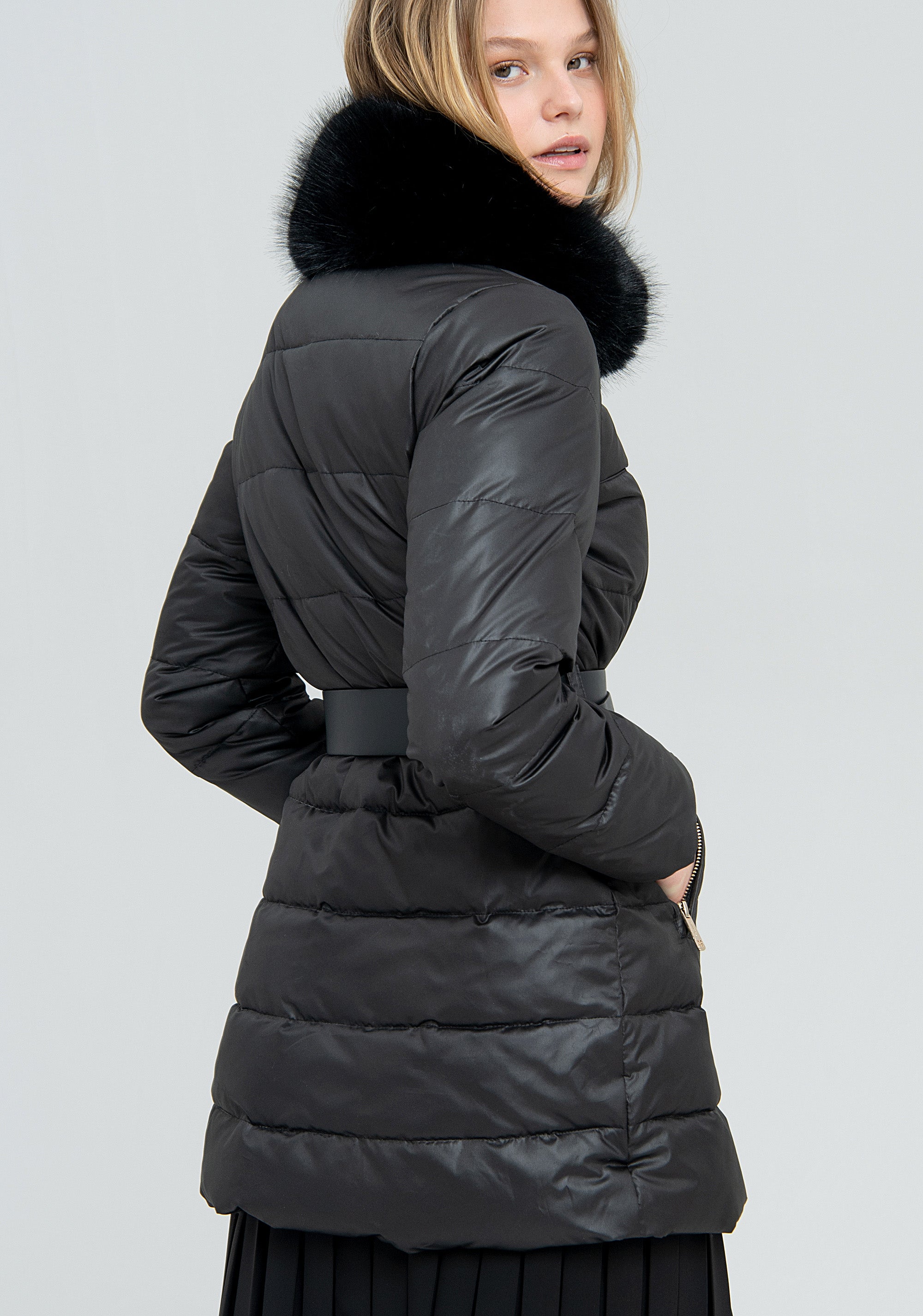 Giacca regular lunga imbottita