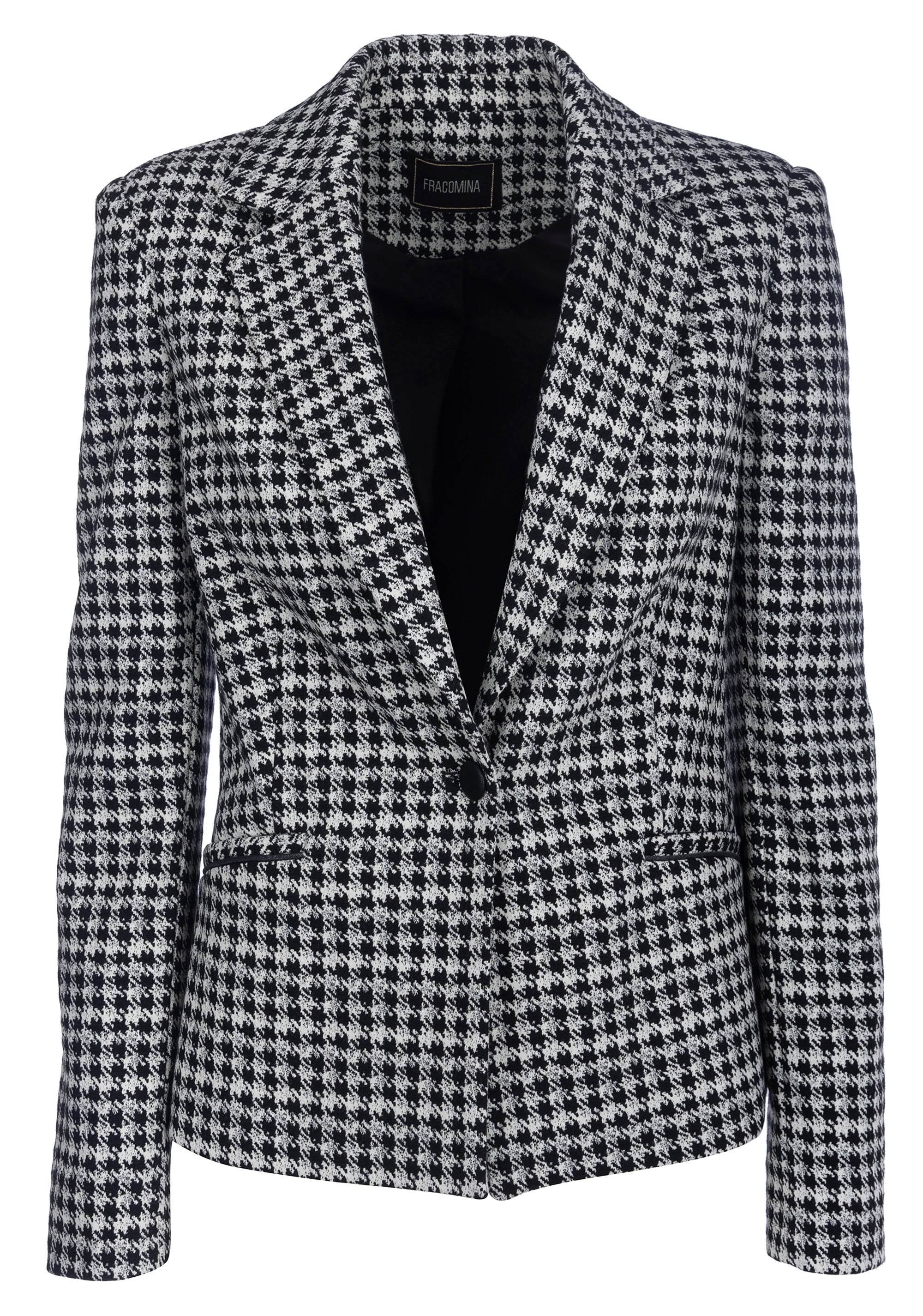 Blazer regular mono petto in pied de poule