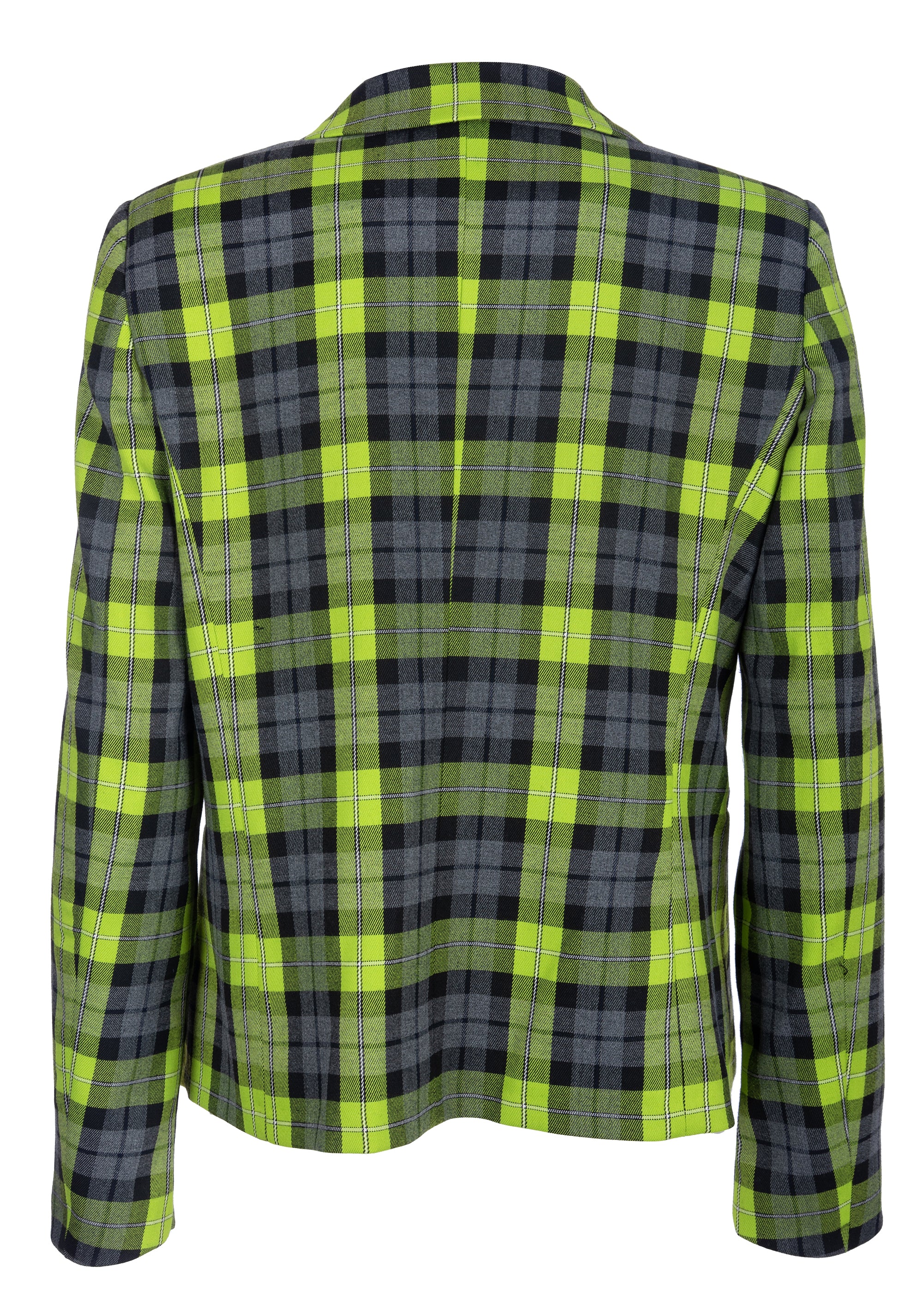 Blazer regular mono petto in tartan