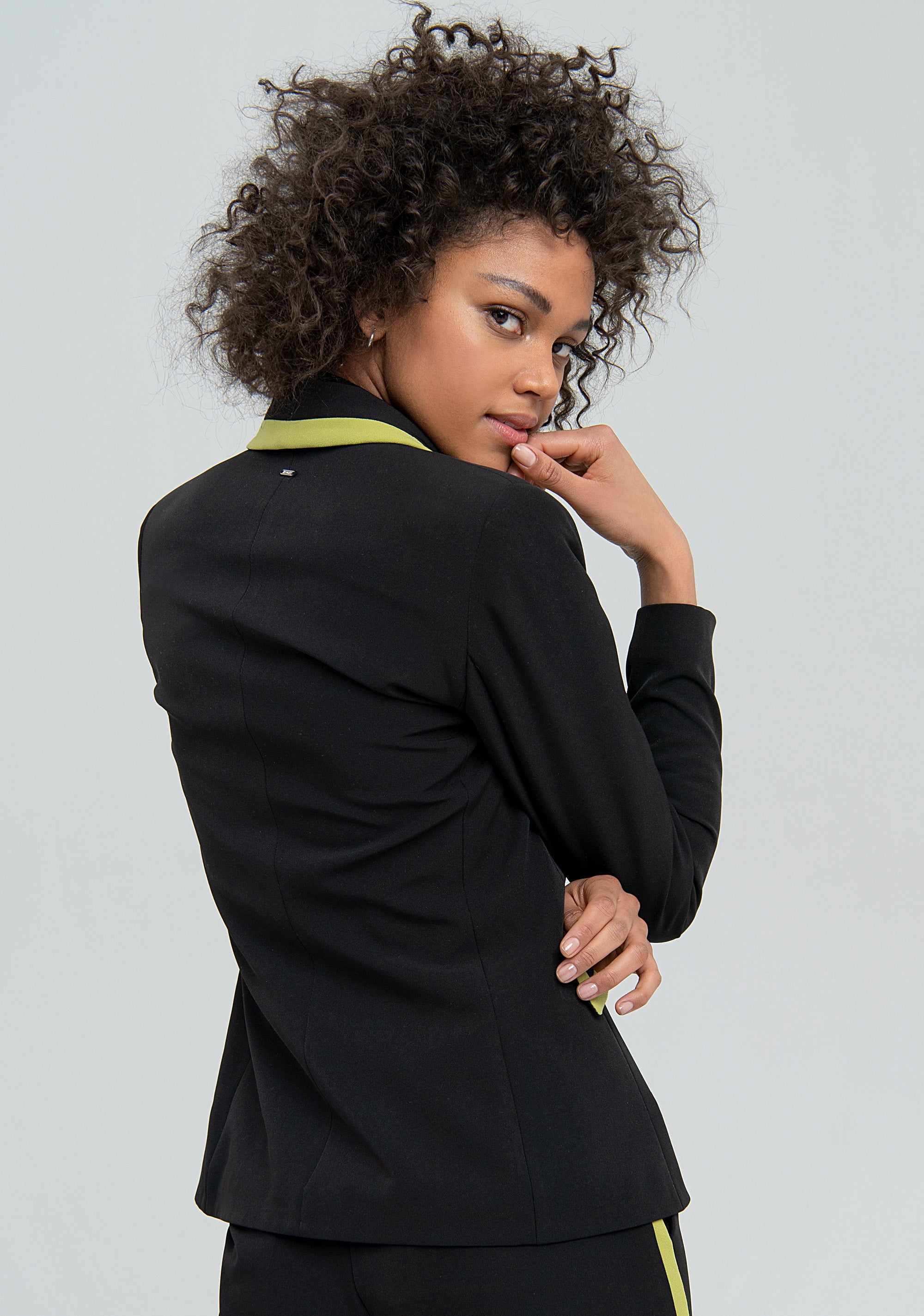 Blazer slim mono petto con inserti in colore a contrasto-FRACOMINA-FS22WJ2011W42901-L65-FA-XS