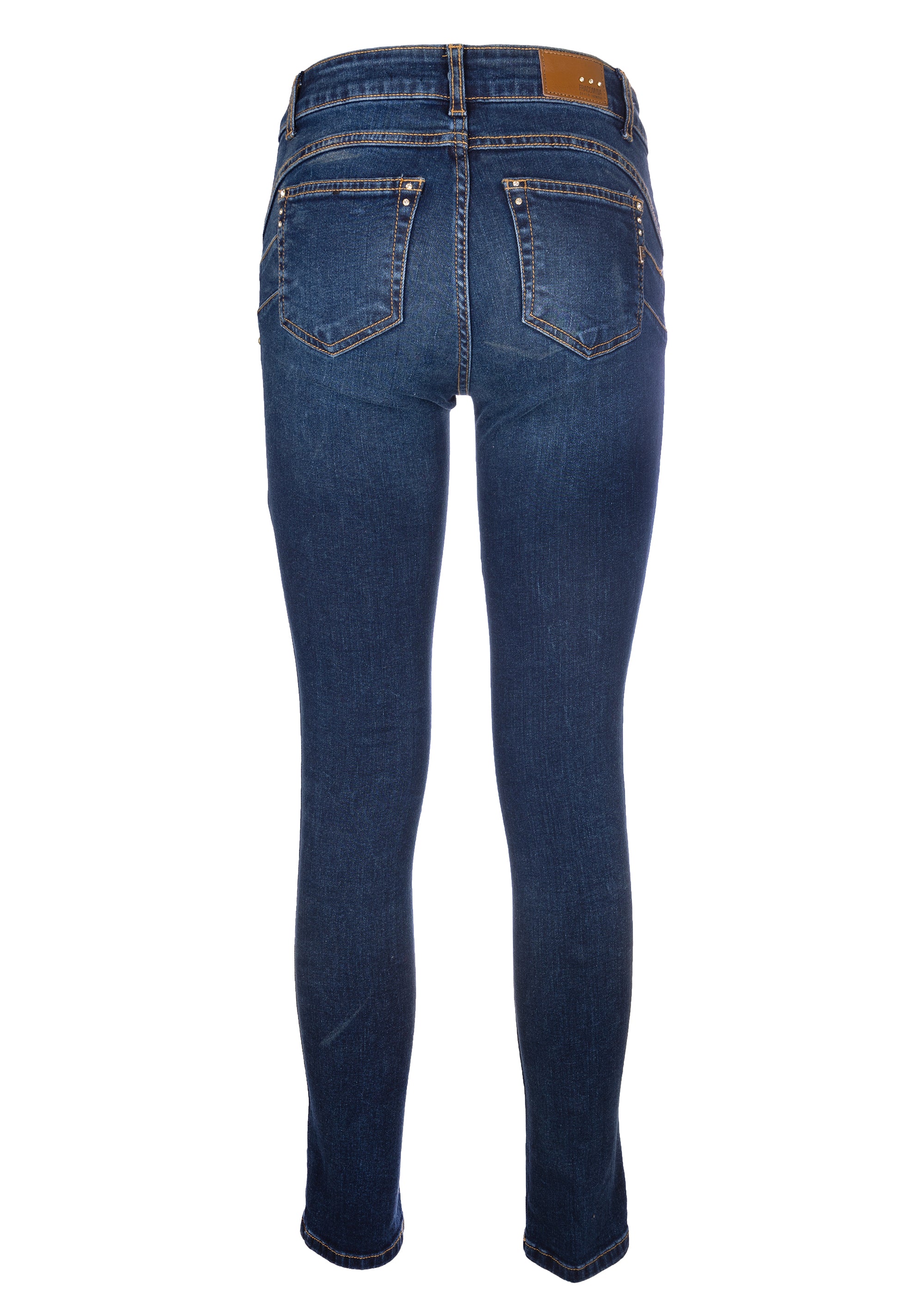 Jeans skinny push up in denim con lavaggio medio