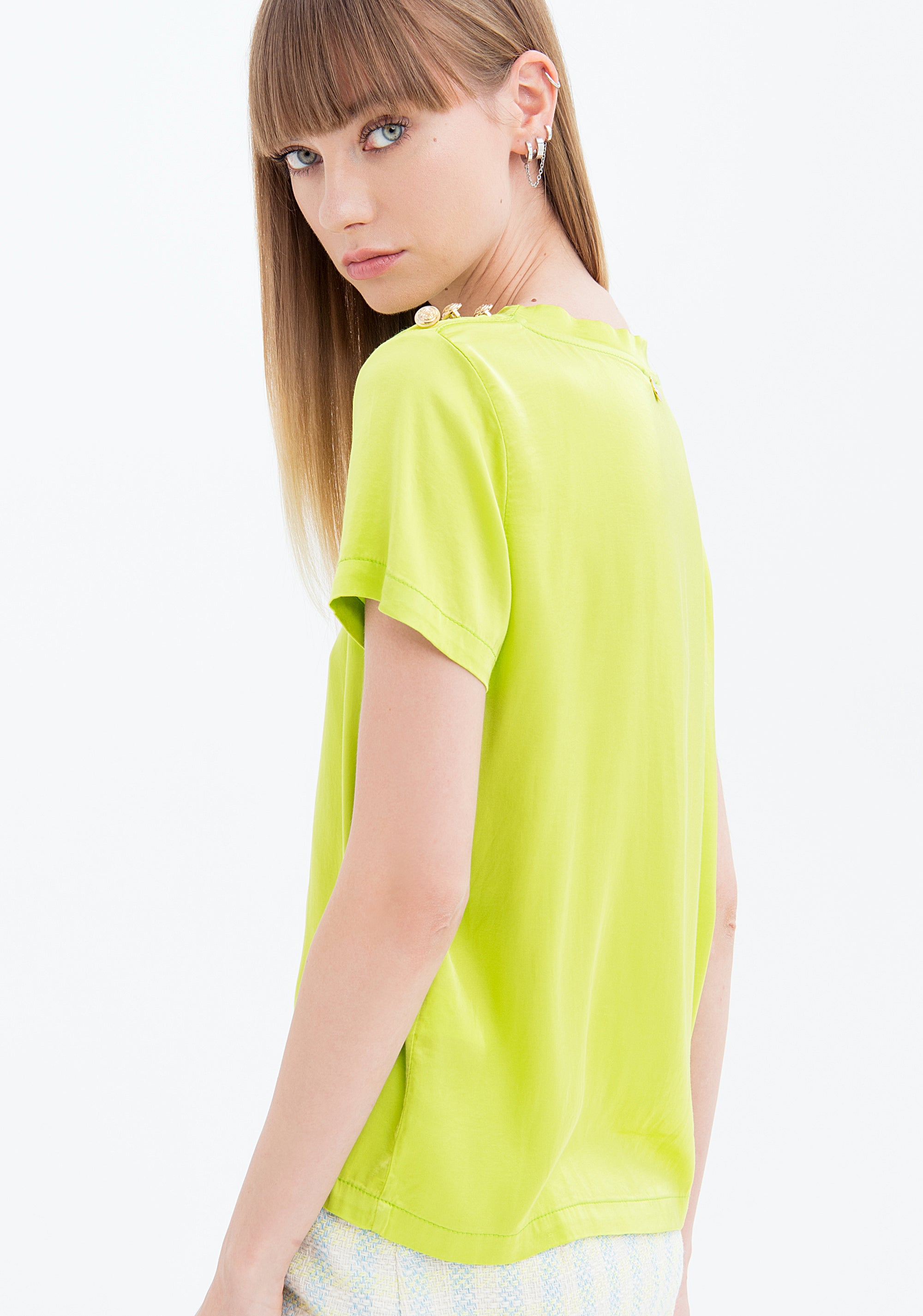 Blusa regular in viscosa