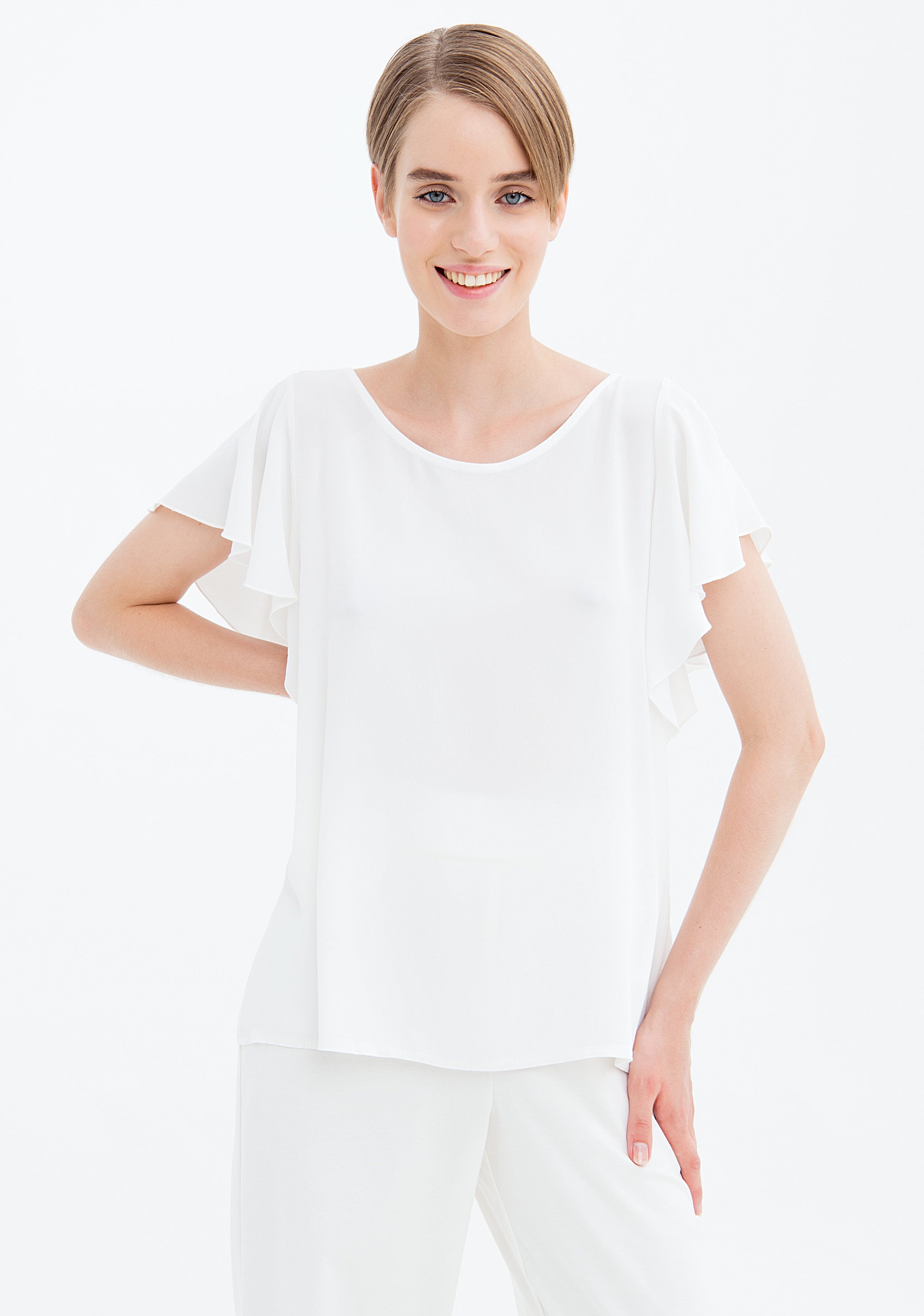 Blusa regular senza maniche in viscosa