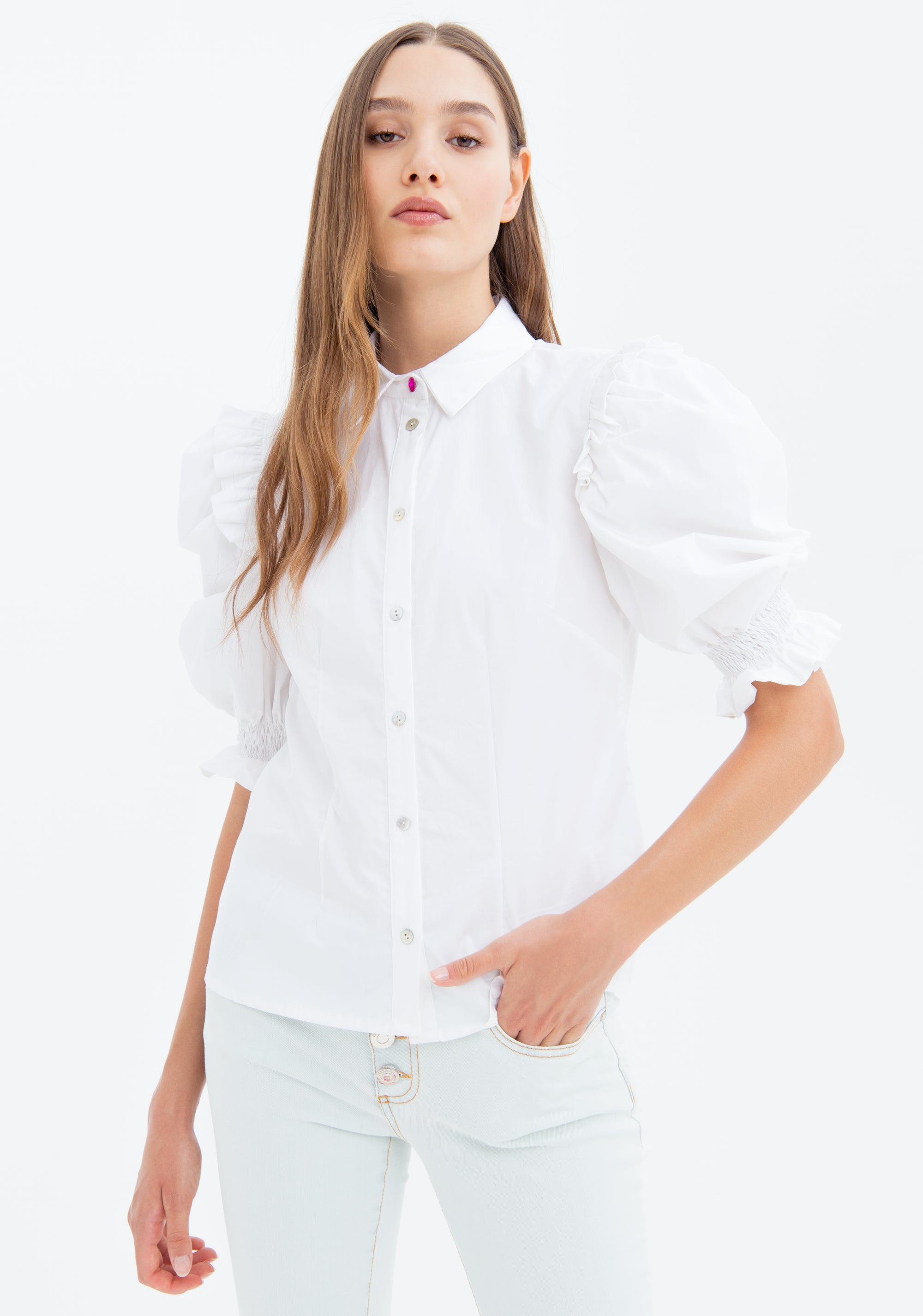 Camicia regular in popeline